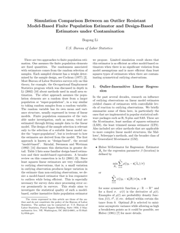 Simulation Comparison Between an Outlier Resistant Model-Based Finite Population Estimator and Design-Based Estimators Under Contamination