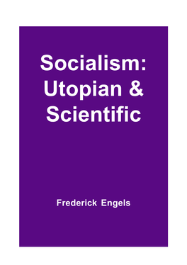 Socialism: Utopian & Scientific