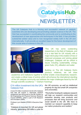 Catalysishub NEWSLETTER