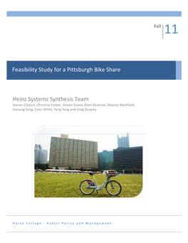 Heinz Systems Synthesis Team Feasibility Study for a Pittsburgh Bike Share