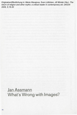 Jan Assmann What's Wrong with Images? the Way