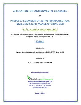 “M/S. AJANTA PHARMA LTD.”