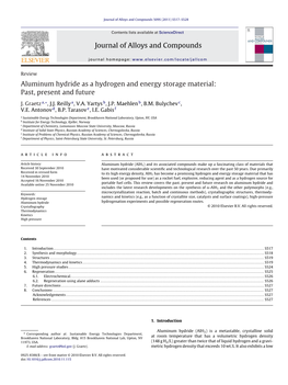 Aluminum Hydride As a Hydrogen and Energy Storage Material