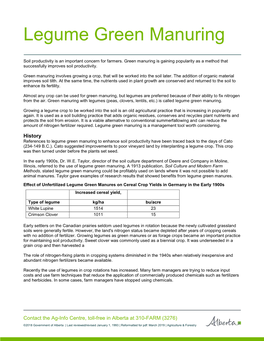 Legume Green Manuring