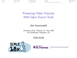 Producing Video Tutorials with Open Source Tools