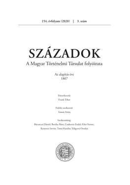 SZÁZADOK a Magyar Történelmi Társulat Folyóirata