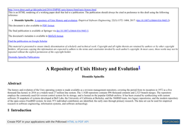 A Repository of Unix History and Evolution