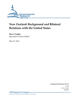 New Zealand: Background and Bilateral Relations with the United States
