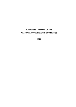 PNHRC's Report for 2020