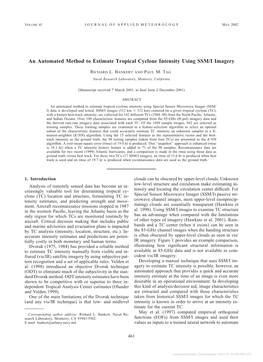 An Automated Method to Estimate Tropical Cyclone Intensity Using SSM/I Imagery