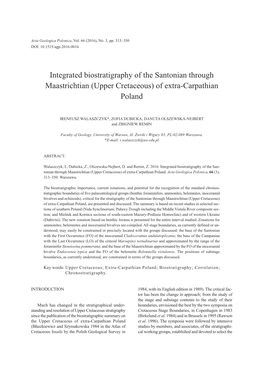 (Upper Cretaceous) of Extra-Carpathian Poland