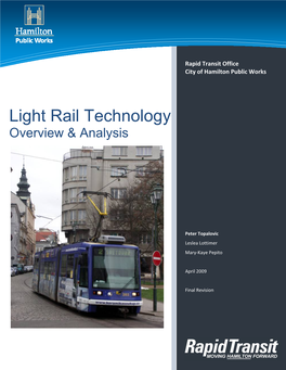 Light Rail Technology Overview & Analysis