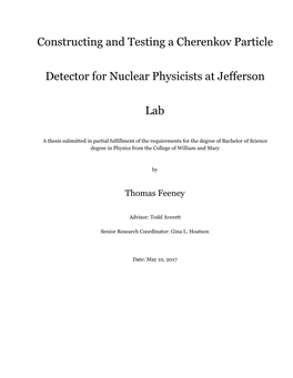 Constructing and Testing a Cherenkov Particle Detector for Nuclear Physicists at Jefferson