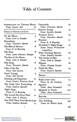 Table of Contents