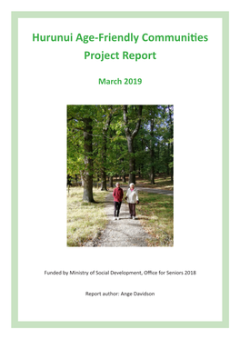 Hurunui Age-Friendly Communities Project Report