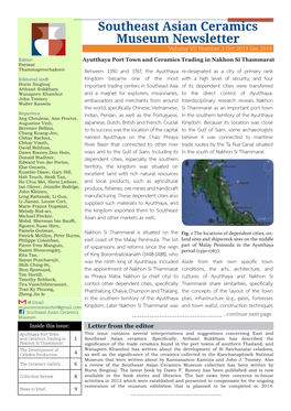 Southeast Asian Ceramics Museum Newsletter Volume VII Number 2 Oct 2013-Jan 2014