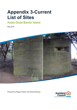 Aotea / Great Barrier Island Historic Heritage Survey Appendix 3 PDF 1.8