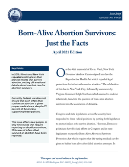 Born-Alive Abortion Survivors: Just the Facts April 2021 Edition