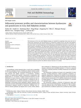 Fish and Shellfish Immunology 92 (2019) 405–420