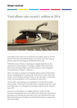 Vinyl Album Sales Exceed 1 Million in 2014