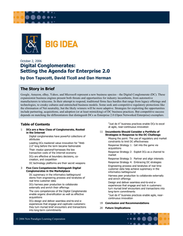 Digital Conglomerates: Setting the Agenda for Enterprise 2.0 by Don Tapscott, David Ticoll and Dan Herman