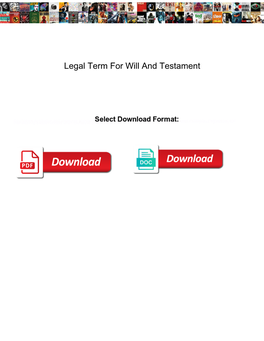 Legal Term for Will and Testament