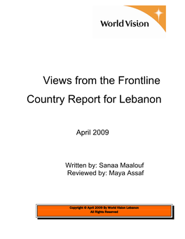 Views from the Frontline Country Report for Lebanon