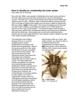 PLS 116 How to Identify Or Misidentify the Hobo Spider