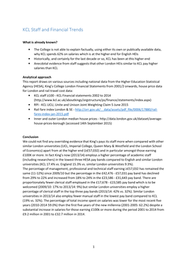 KCL Staff and Financial Trends