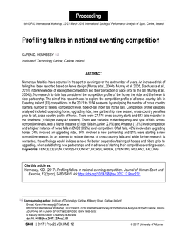 Profiling Fallers in National Eventing Competition