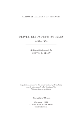 Oliver Ellsworth Buckley