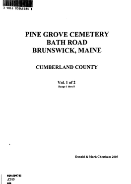 Pine Grove Cemetery Bath Road Brunswick, Maine