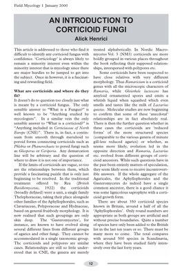 AN INTRODUCTION to CORTICIOID FUNGI Alick Henrici