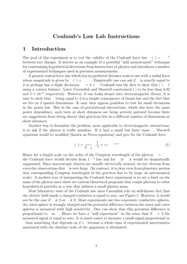 Coulomb's Law Lab Instructions 1 Introduction