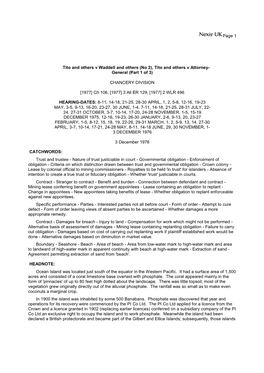 Tito and Others V Waddell and Others (No 2), Tito and Others V Attorney- General (Part 1 of 3)