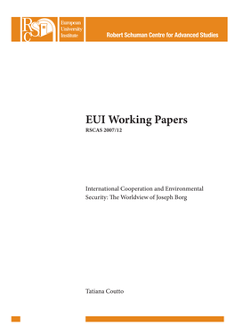 EUI-RSCAS Working Paper 2007/12 International Cooperation And