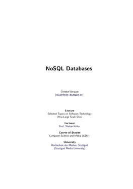 Nosql Databases