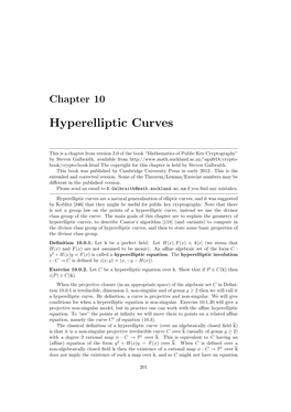 Hyperelliptic Curves