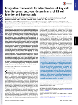 Integrative Framework for Identification of Key Cell Identity Genes Uncovers