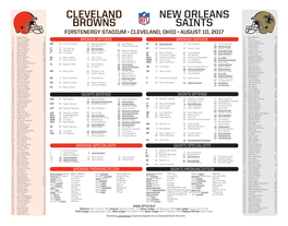 New Orleans Saints Cleveland Browns