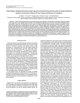 Case Report: Multiple Schistosomiasis Japonica Cerebral Granulomas Without Gastrointestinal System Involvement: Report of Two Cases and Review of Literature