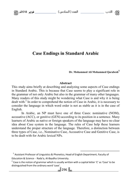 Case Endings in Standard Arabic