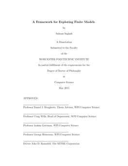 A Framework for Exploring Finite Models