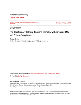 The Reaction of Platinum Triamine Complex with Different DNA and Protein Complexes