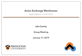 Anion Exchange Membranes Applications in Fuel Cells