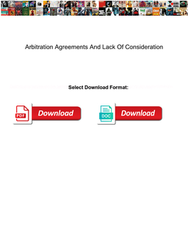 Arbitration Agreements and Lack of Consideration