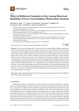 Effect of Reflector Geometry in the Annual Received Radiation