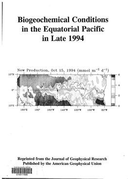 Fecal Pellet Contents of Megalocercus Huxleyi in the Equatorial