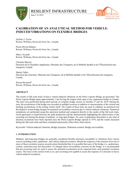 Calibration of an Analytical Method for Vehicle-Induced Vibrations On