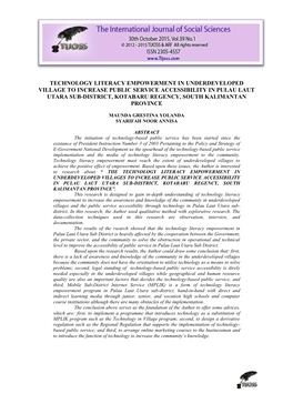 Technology Literacy Empowerment in Underdeveloped Village to Increase Public Service Accessibility in Pulau Laut Utara Sub-Distr